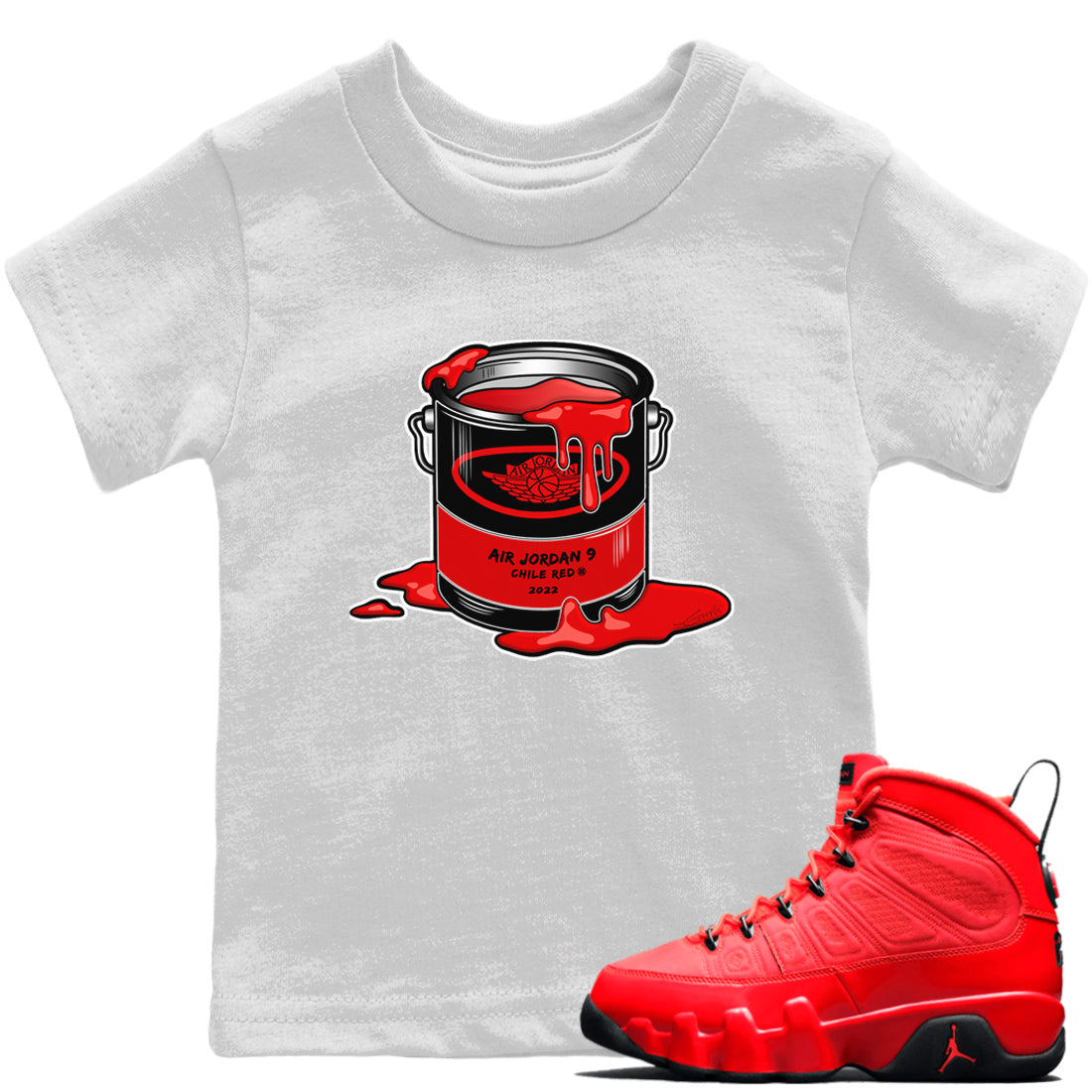 Jordan 9 Chile Red Sneaker Match Tees Bucket Sneaker Tees Jordan 9 Chile Red Sneaker Release Tees Kids Shirts