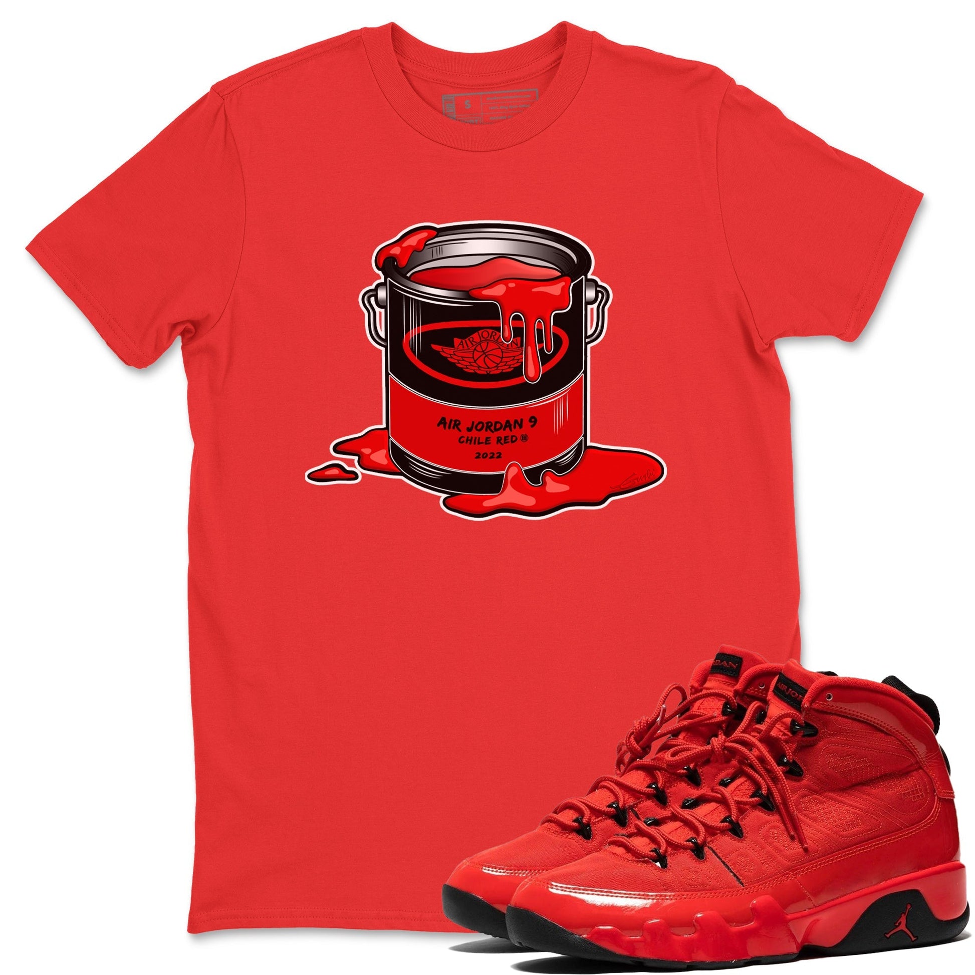 Jordan 9 Chile Red Sneaker Match Tees Bucket Sneaker Tees Jordan 9 Chile Red Sneaker Release Tees Unisex Shirts