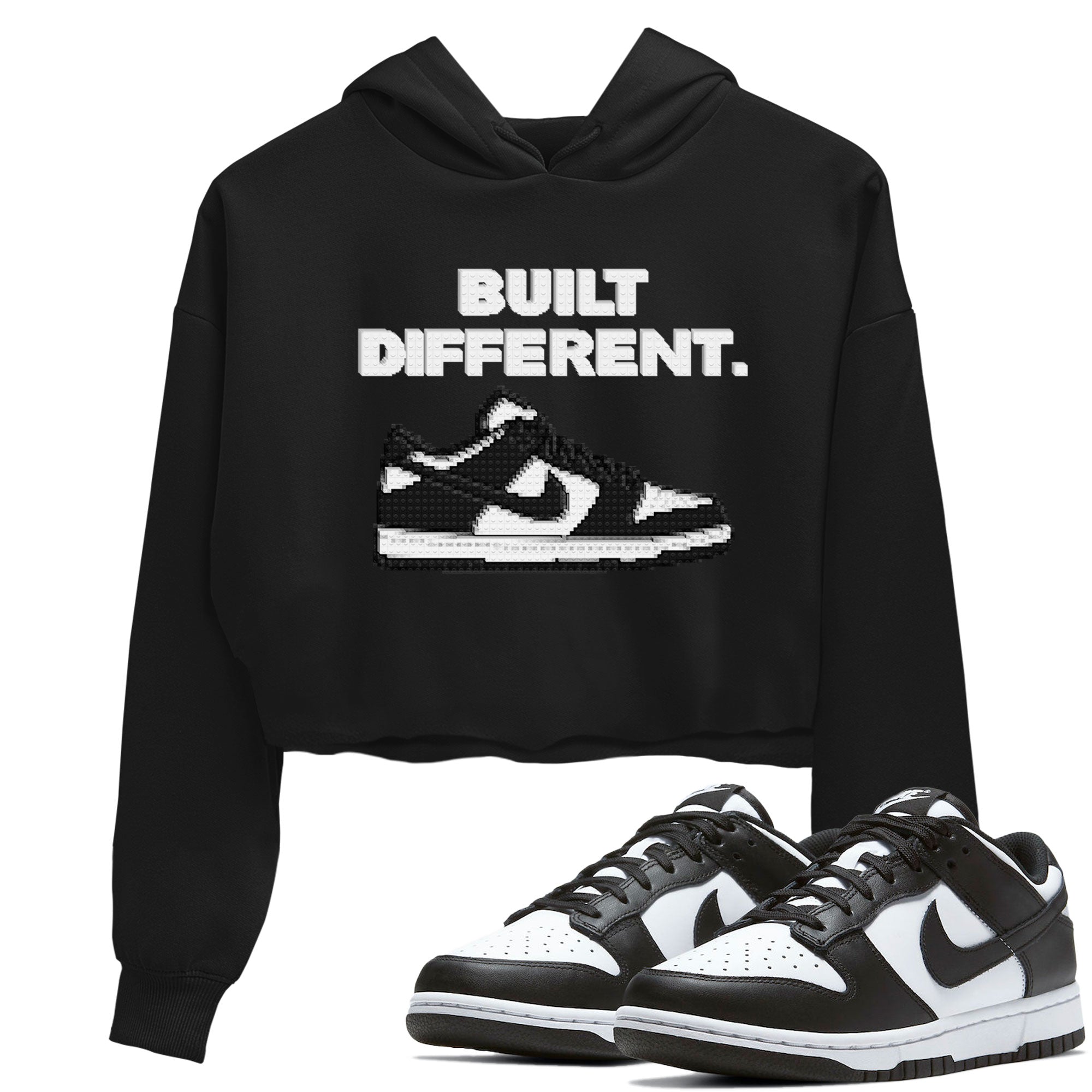 Dunk Low Panda Dunks Black White shirt to match jordans Built Different sneaker tees Dunk Panda SNRT Sneaker Tees Sneaker Matching Cotton Shirt Black 1 crop length shirt