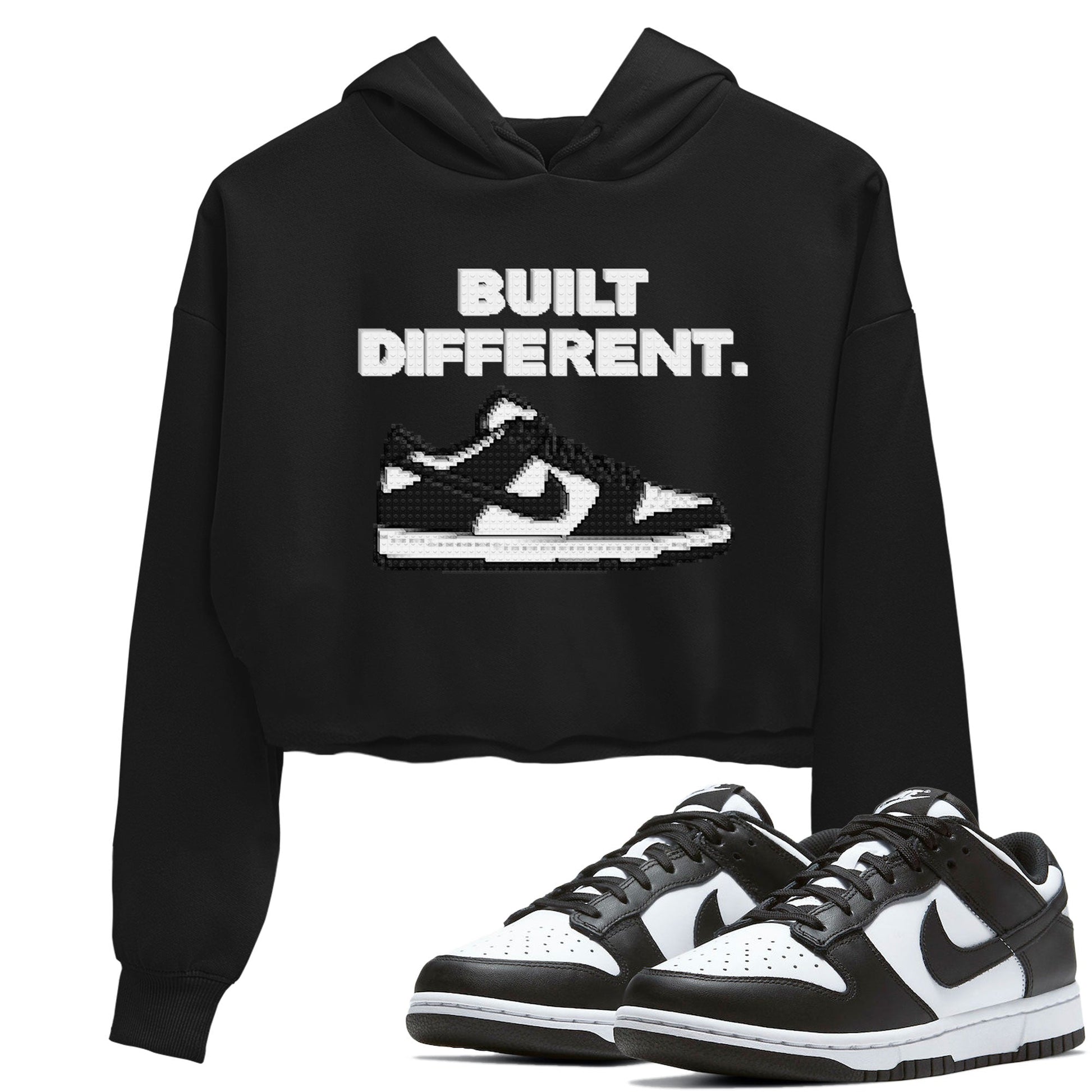 Dunk Low Panda Dunks Black White shirt to match jordans Built Different sneaker tees Dunk Panda SNRT Sneaker Tees Sneaker Matching Cotton Shirt Black 1 crop length shirt