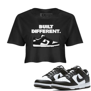 Dunk Low Panda Dunks Black White shirt to match jordans Built Different sneaker tees Dunk Panda SNRT Sneaker Tees Sneaker Matching Cotton Shirt Black 1 crop length shirt