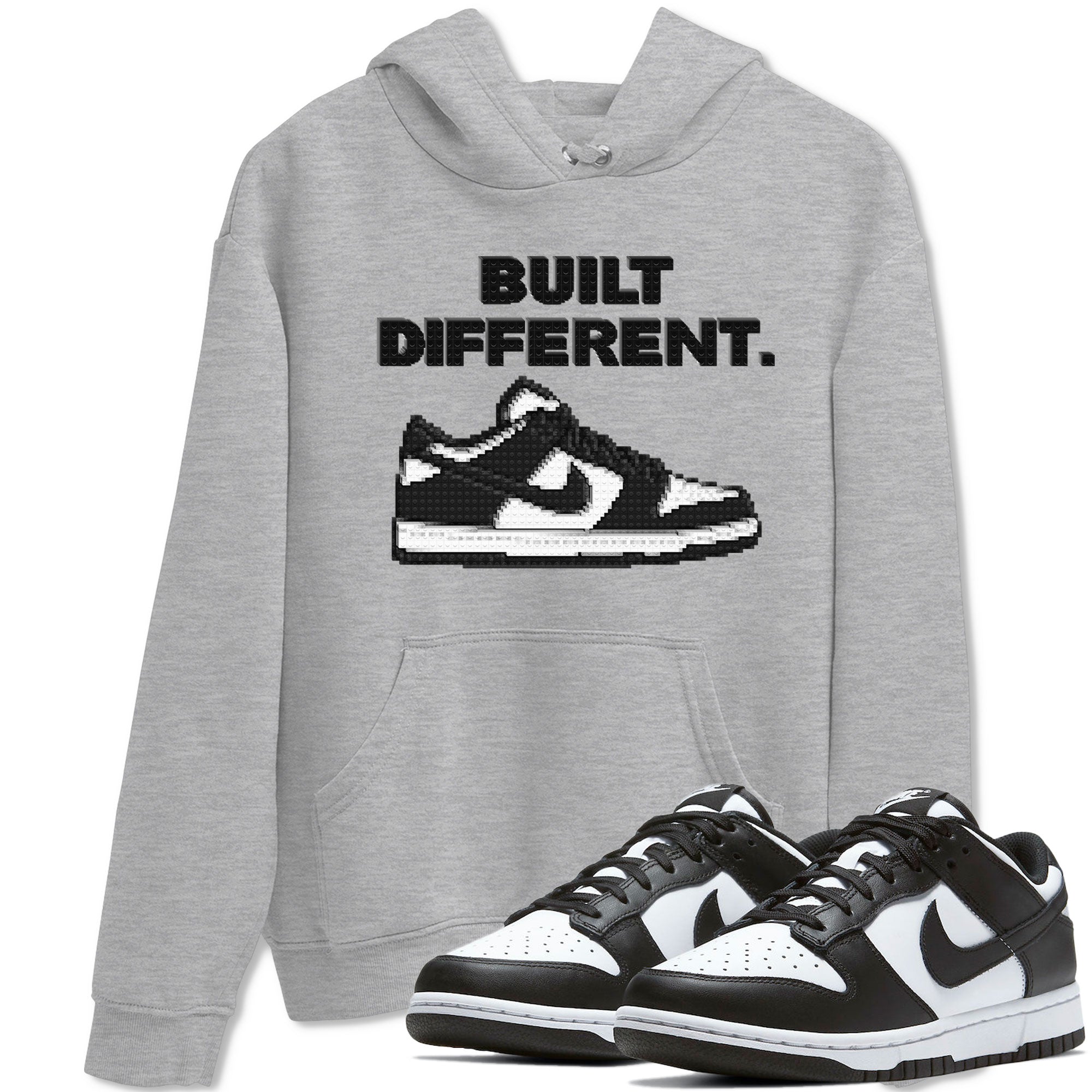 Dunk Low Panda Dunks Black White shirt to match jordans Built Different sneaker tees Dunk Panda SNRT Sneaker Tees Sneaker Matching Cotton Shirt unisex cotton Heather Grey 1 crew neck shirt