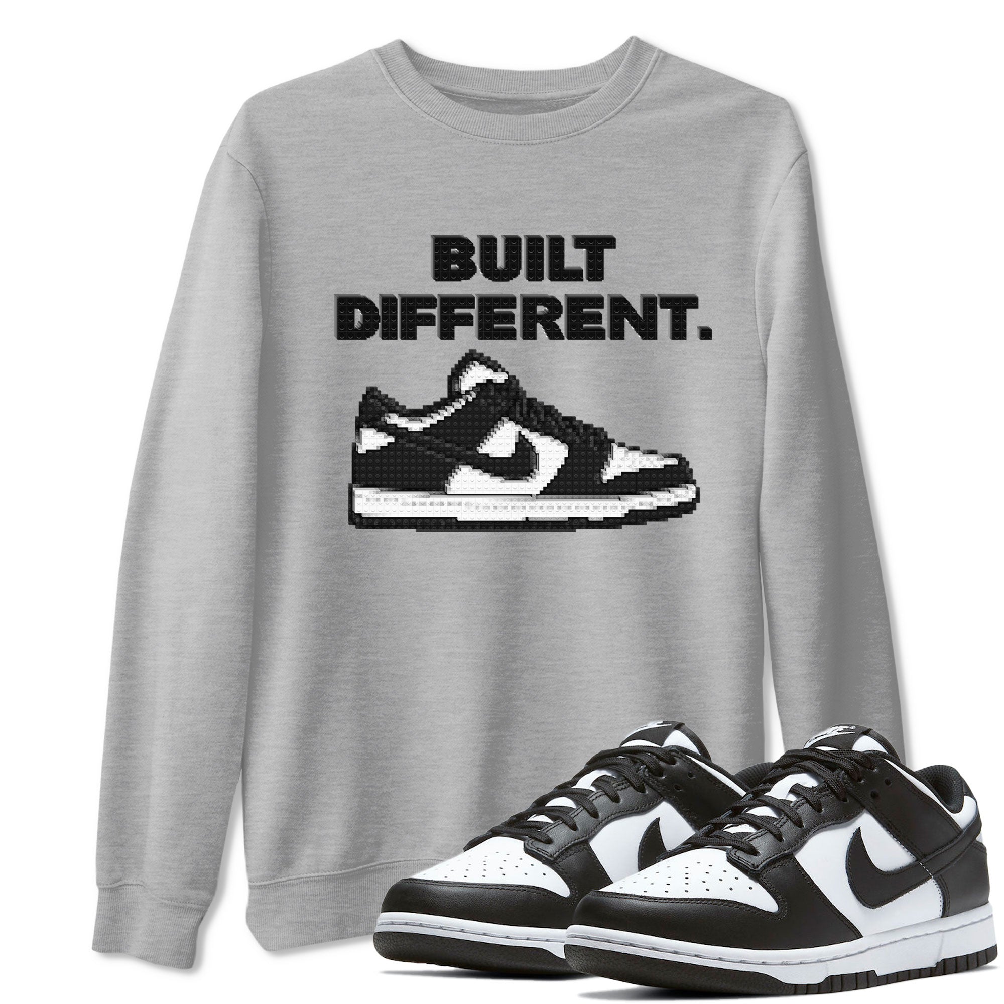 Dunk Low Panda Dunks Black White shirt to match jordans Built Different sneaker tees Dunk Panda SNRT Sneaker Tees Sneaker Matching Cotton Shirt unisex cotton Heather Grey 1 crew neck shirt