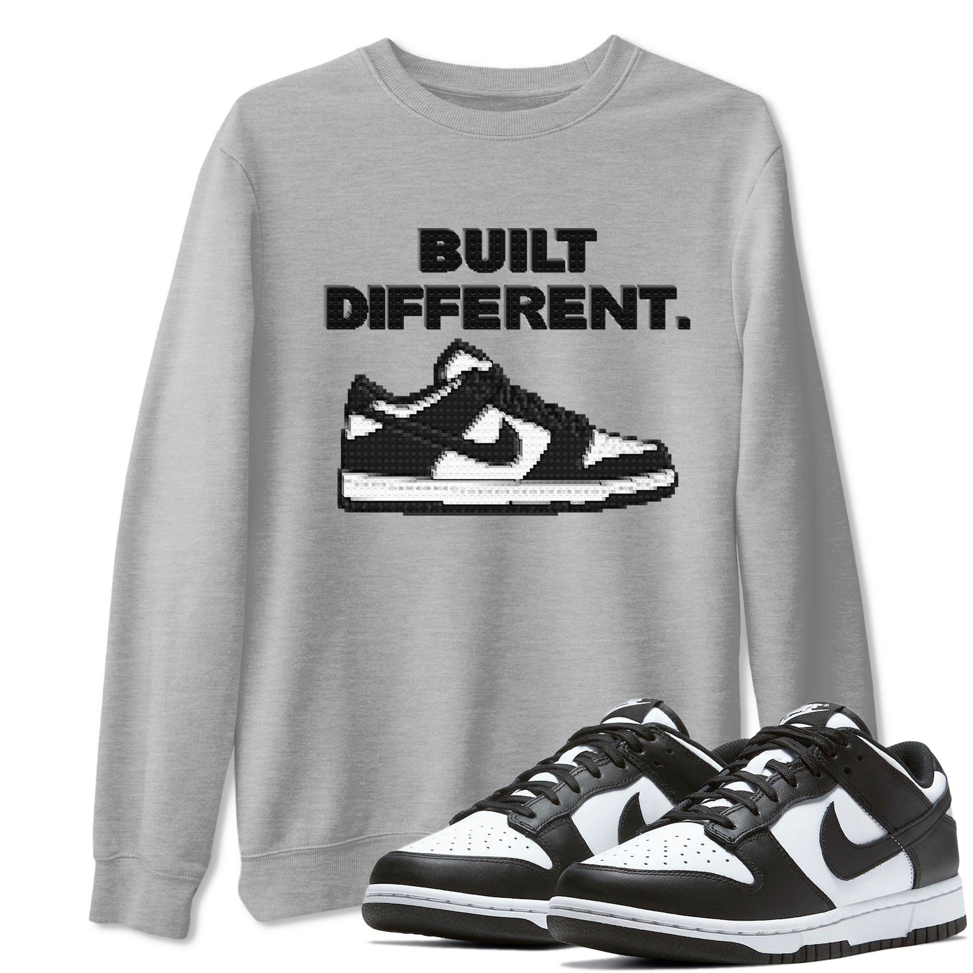 Dunk Low Panda Dunks Black White shirt to match jordans Built Different sneaker tees Dunk Panda SNRT Sneaker Tees Sneaker Matching Cotton Shirt unisex cotton Heather Grey 1 crew neck shirt