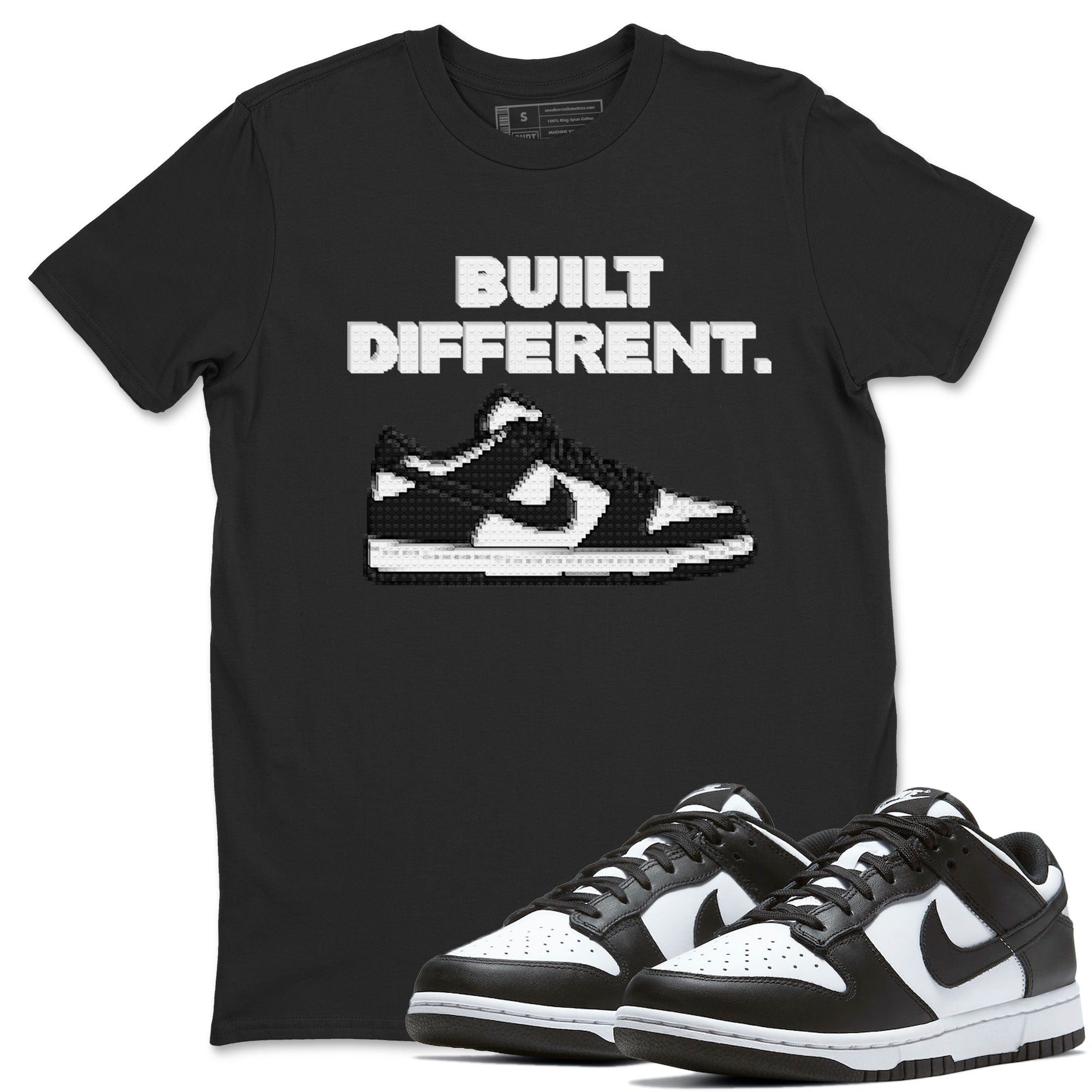 Dunk Low Panda Dunks Black White shirt to match jordans Built Different sneaker tees Dunk Panda SNRT Sneaker Tees Sneaker Matching Cotton Shirt unisex cotton Black 1 crew neck shirt