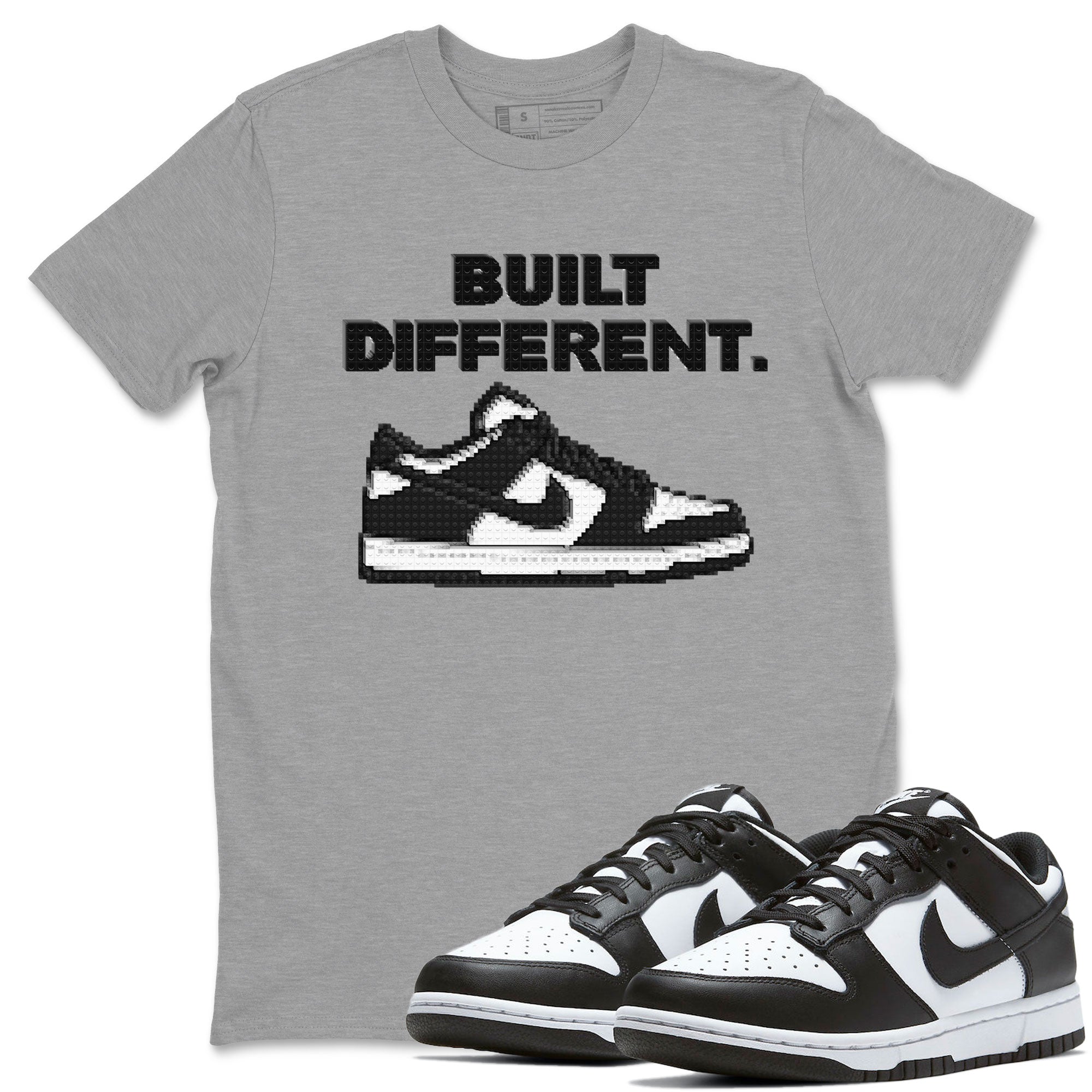 Dunk Low Panda Dunks Black White shirt to match jordans Built Different sneaker tees Dunk Panda SNRT Sneaker Tees Sneaker Matching Cotton Shirt unisex cotton Heather Grey 1 crew neck shirt