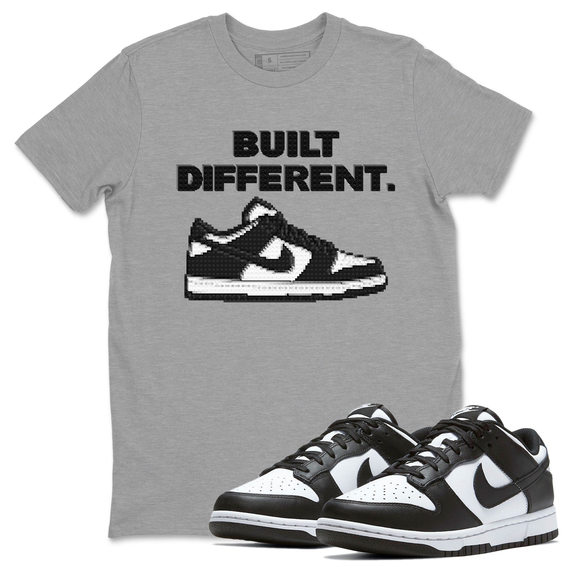 Dunk Low Panda Dunks Black White shirt to match jordans Built Different sneaker tees Dunk Panda SNRT Sneaker Tees Sneaker Matching Cotton Shirt unisex cotton Heather Grey 1 crew neck shirt