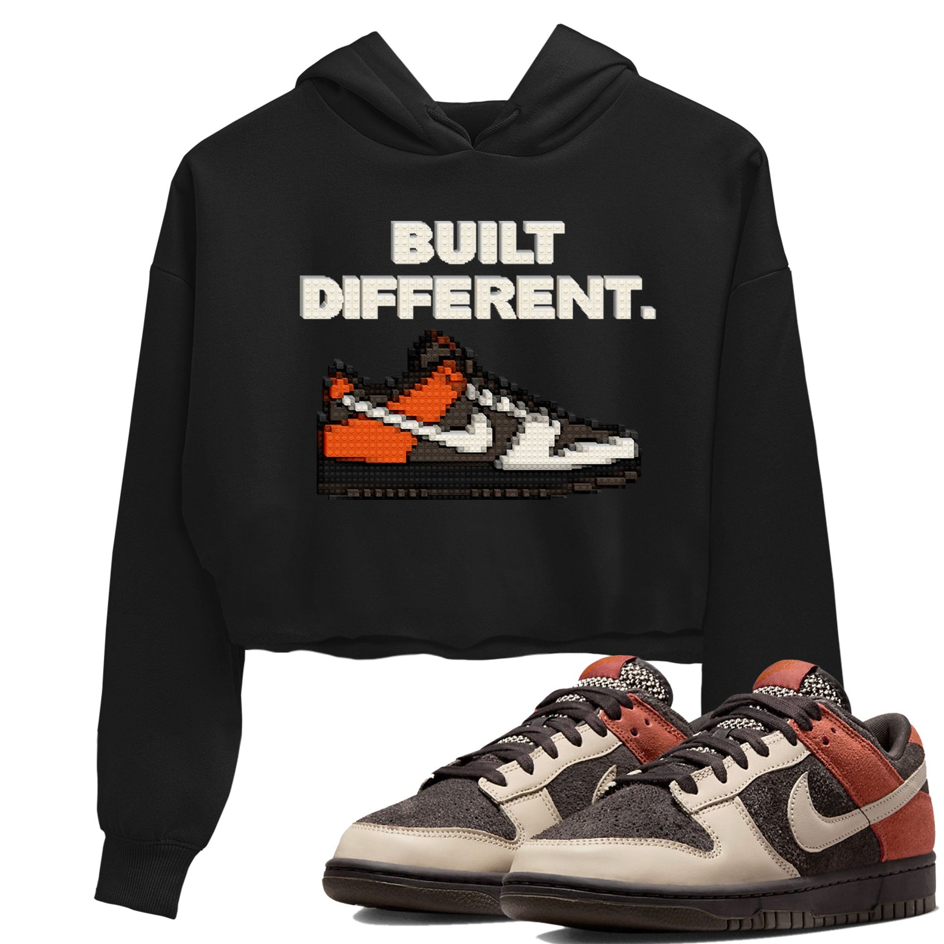 Dunk Red Panda shirt to match jordans Built Different sneaker tees Dunks Red Panda SNRT Sneaker Tees Sneaker Matching Cotton Shirt Black 1 crop length shirt