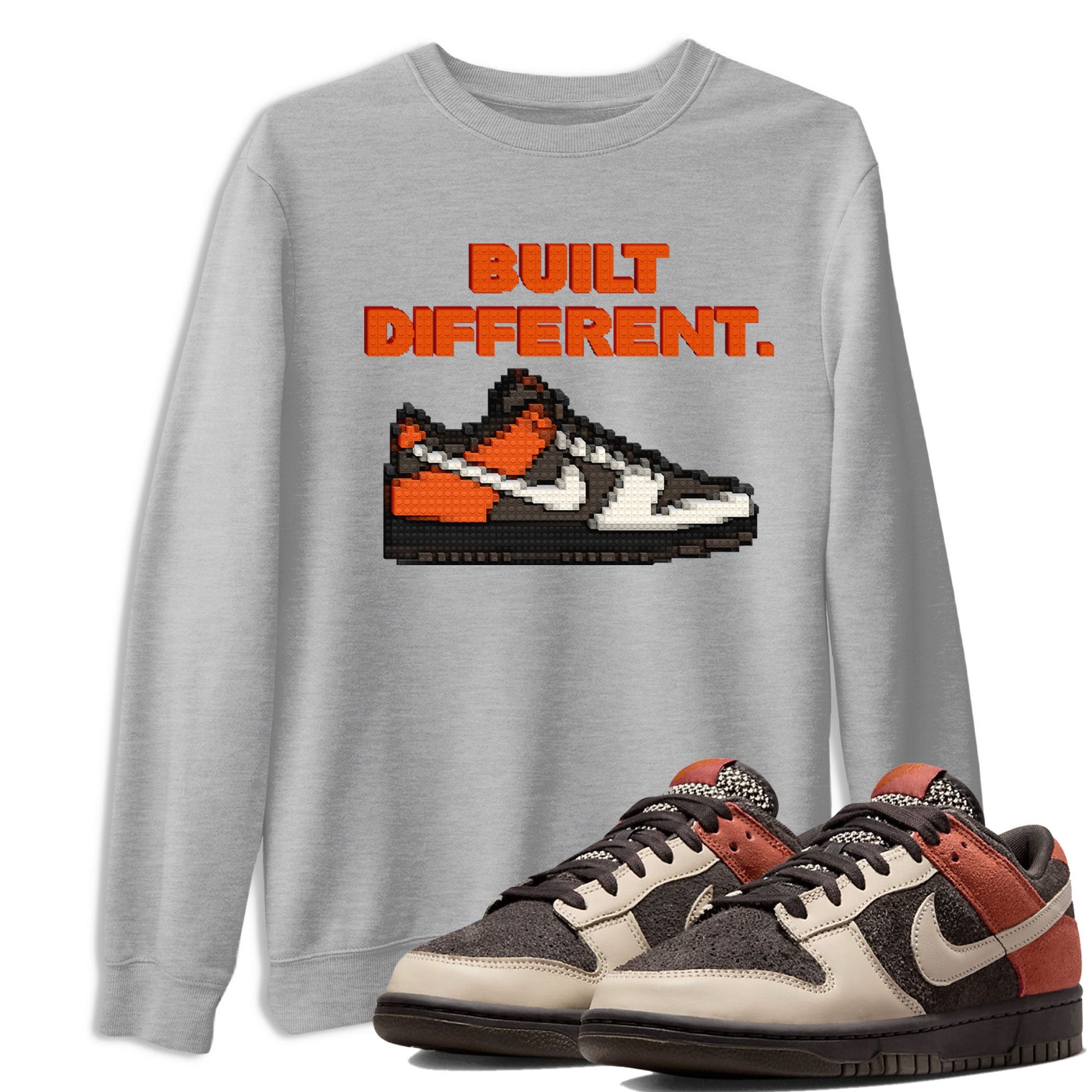 Dunk Red Panda shirt to match jordans Built Different sneaker tees Dunks Red Panda SNRT Sneaker Tees Sneaker Matching Cotton Shirt unisex cotton Heather Grey 1 crew neck shirt