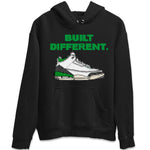 Air Jordan 3 Lucky Green Sneaker Match Tees Built Different Sneaker Tees Air Jordan 3 WMNS Lucky Green Sneaker Release Tees Unisex Shirts Black 2