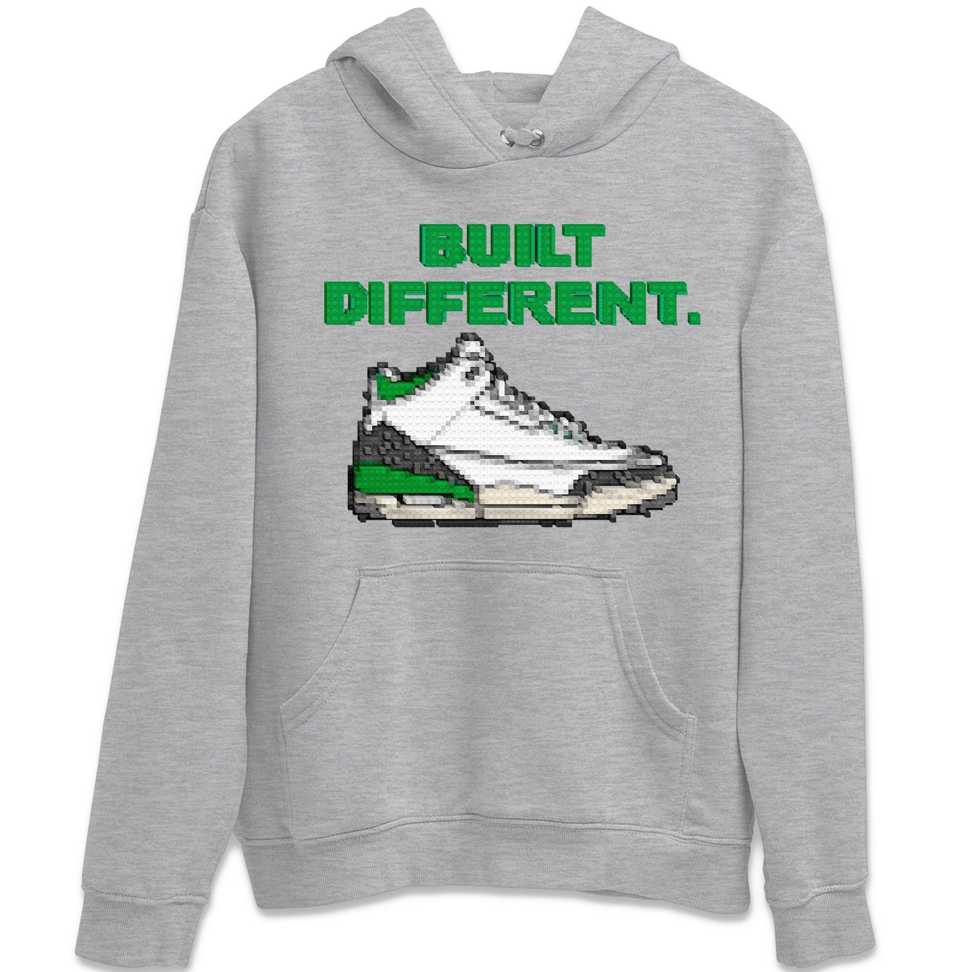 Air Jordan 3 Lucky Green Sneaker Match Tees Built Different Sneaker Tees Air Jordan 3 WMNS Lucky Green Sneaker Release Tees Unisex Shirts Heather Grey 2