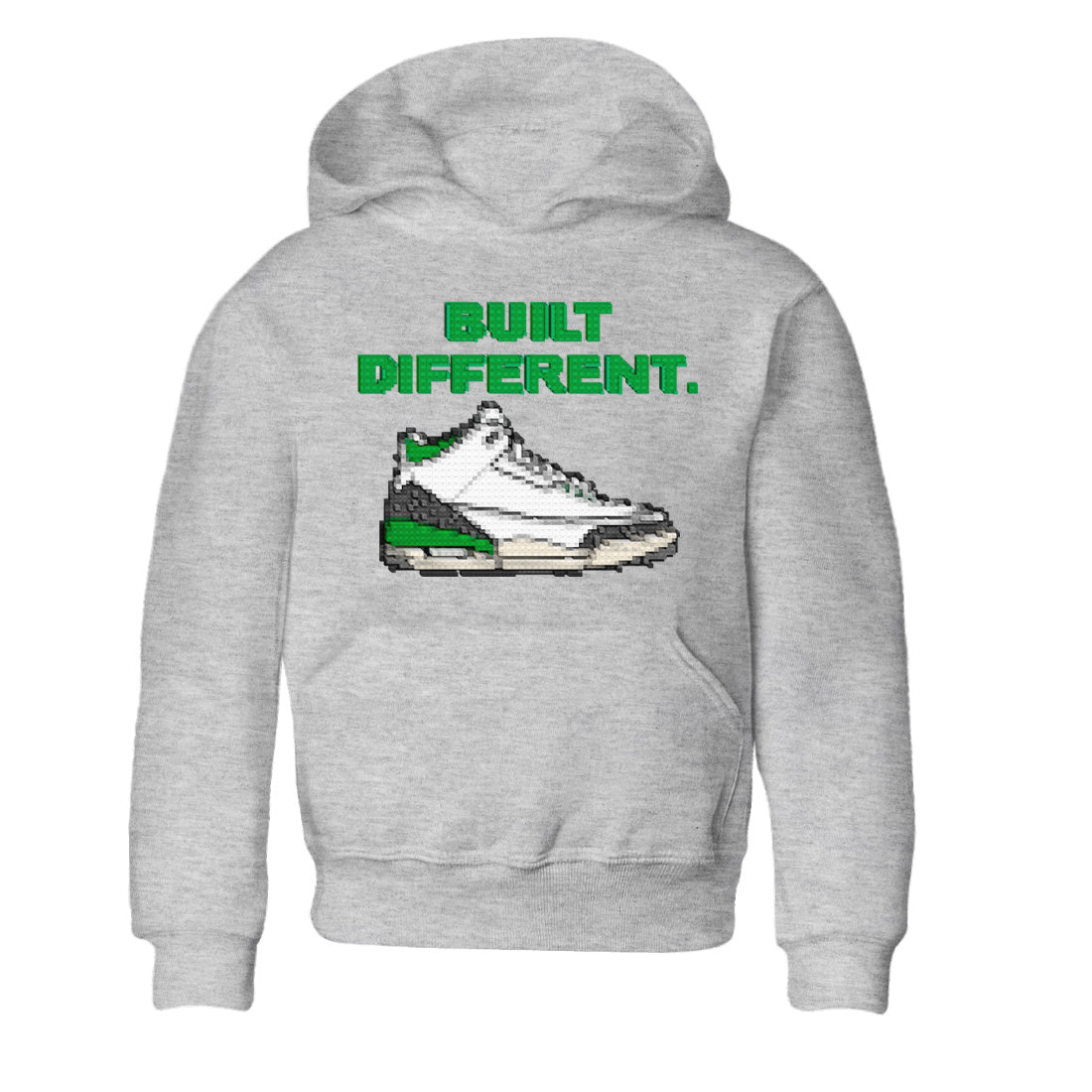 Air Jordan 3 Lucky Green Sneaker Match Tees Built Different Sneaker Tees Air Jordan 3 WMNS Lucky Green Sneaker Release Tees Kids Shirts Heather Grey 2