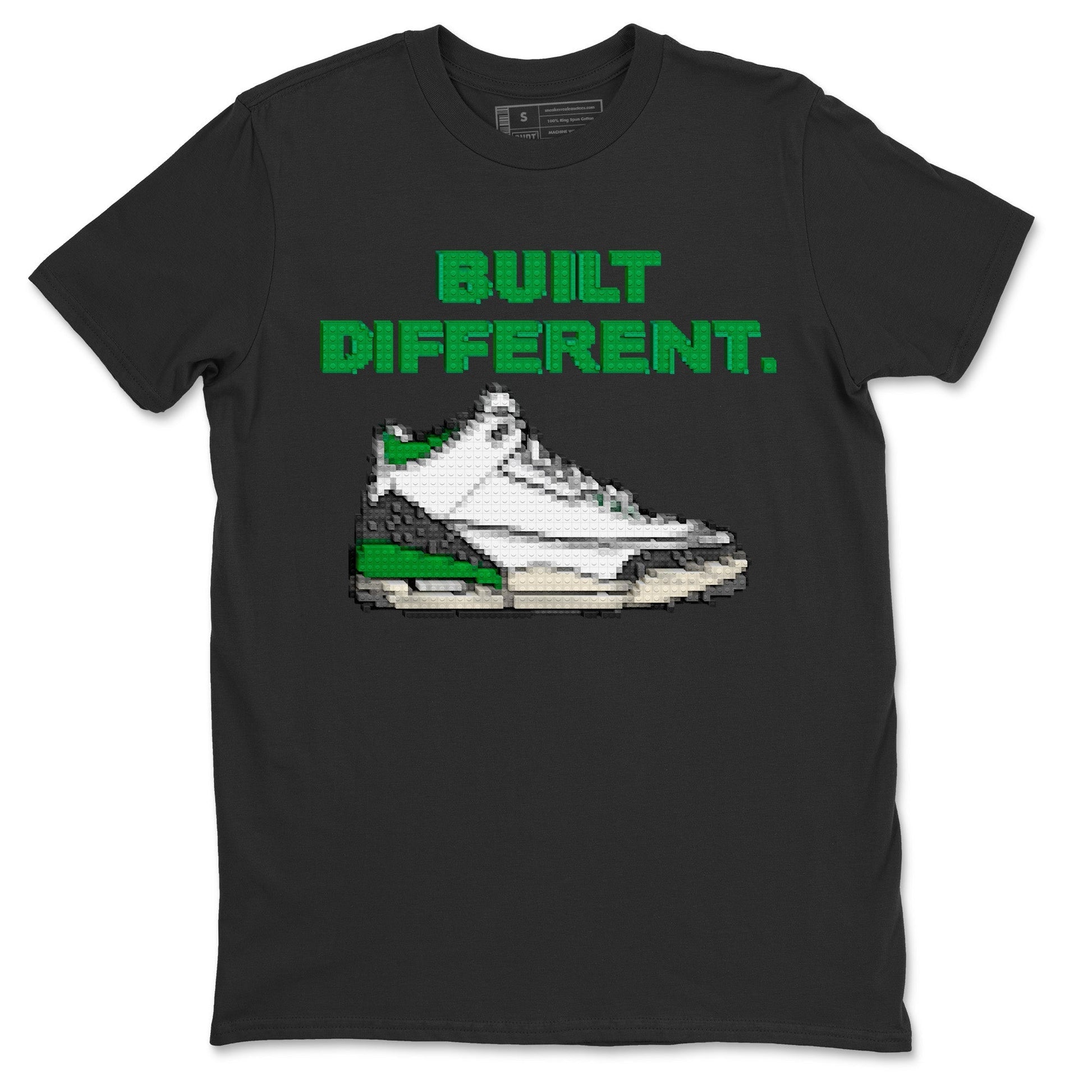 Air Jordan 3 Lucky Green Sneaker Match Tees Built Different Sneaker Tees Air Jordan 3 WMNS Lucky Green Sneaker Release Tees Unisex Shirts Black 2