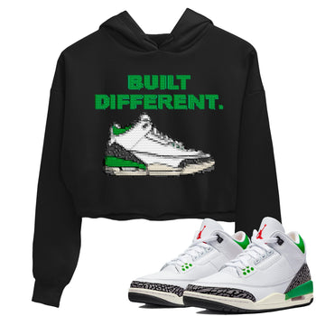 Air Jordan 3 Lucky Green Sneaker Match Tees Built Different Sneaker Tees Air Jordan 3 WMNS Lucky Green Sneaker Release Tees Women's Shirts Black 1