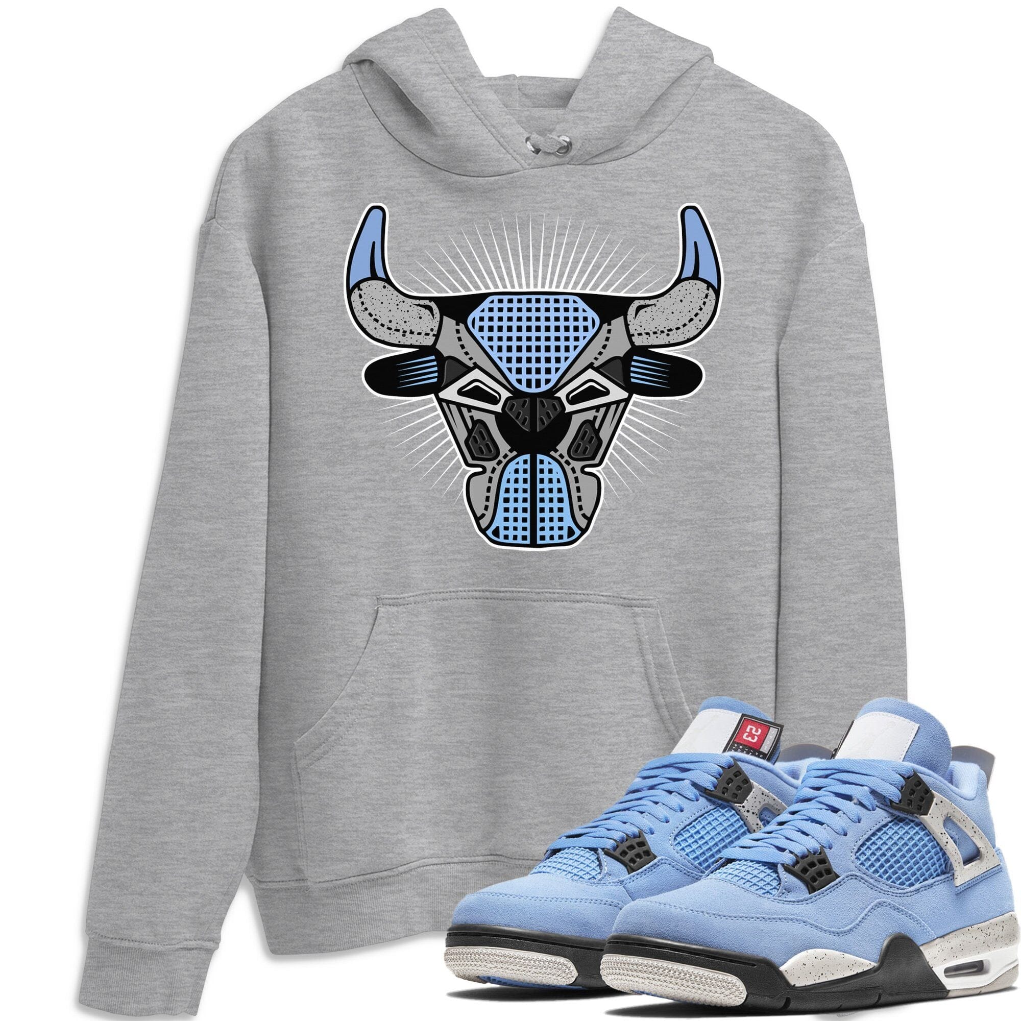 Jordan 4 University Blue Sneaker Match Tees Bull Head Sneaker Tees Jordan 4 University Blue Sneaker Release Tees Unisex Shirts