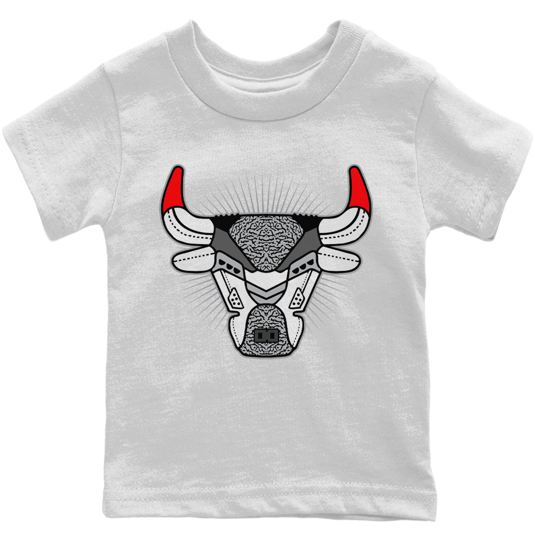 Jordan 3 Fire Red Sneaker Match Tees Bull Head AJ3 Sneaker Tees Jordan 3 Fire Red Sneaker Release Tees Kids Shirts