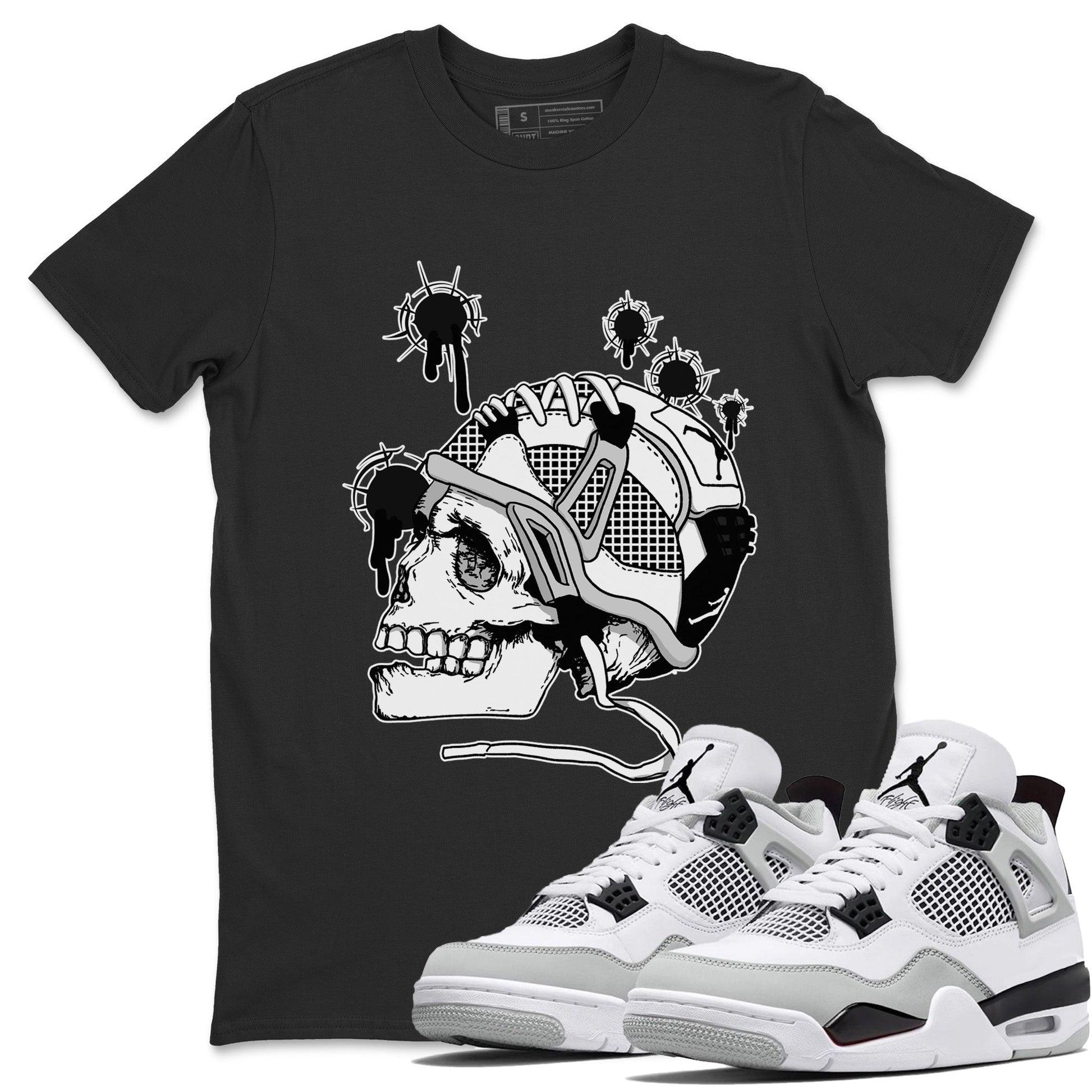 Jordan 4 Military Black Sneaker Match Tees Bullet Holes Sneaker Tees Jordan 4 Military Black Sneaker Release Tees Unisex Shirts