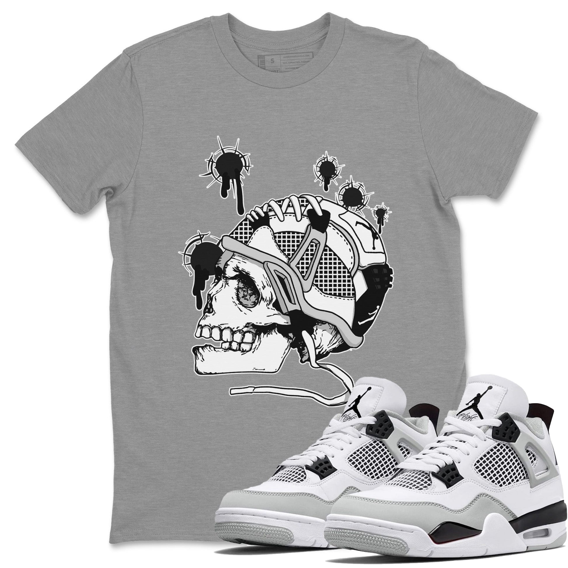 Jordan 4 Military Black Sneaker Match Tees Bullet Holes Sneaker Tees Jordan 4 Military Black Sneaker Release Tees Unisex Shirts