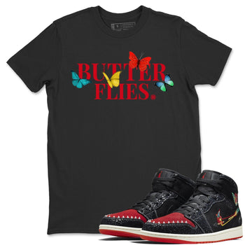 Jordan 1 Siempre Familia Sneaker Match Tees Butterflies Sneaker Tees Jordan 1 Siempre Familia Sneaker Release Tees Unisex Shirts