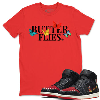 Jordan 1 Siempre Familia Sneaker Match Tees Butterflies Sneaker Tees Jordan 1 Siempre Familia Sneaker Release Tees Unisex Shirts