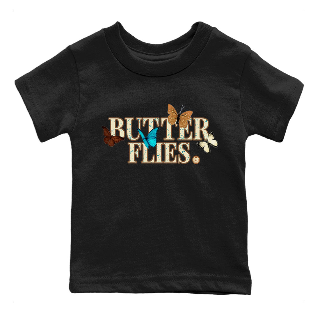 Air Jordan 4 GS Cacao Wow Match To Jordans Butterflies Sneaker Tees Air Jordan 4 Cacao Wow SNRT Sneaker Release Tees Kids Shirts Black 2