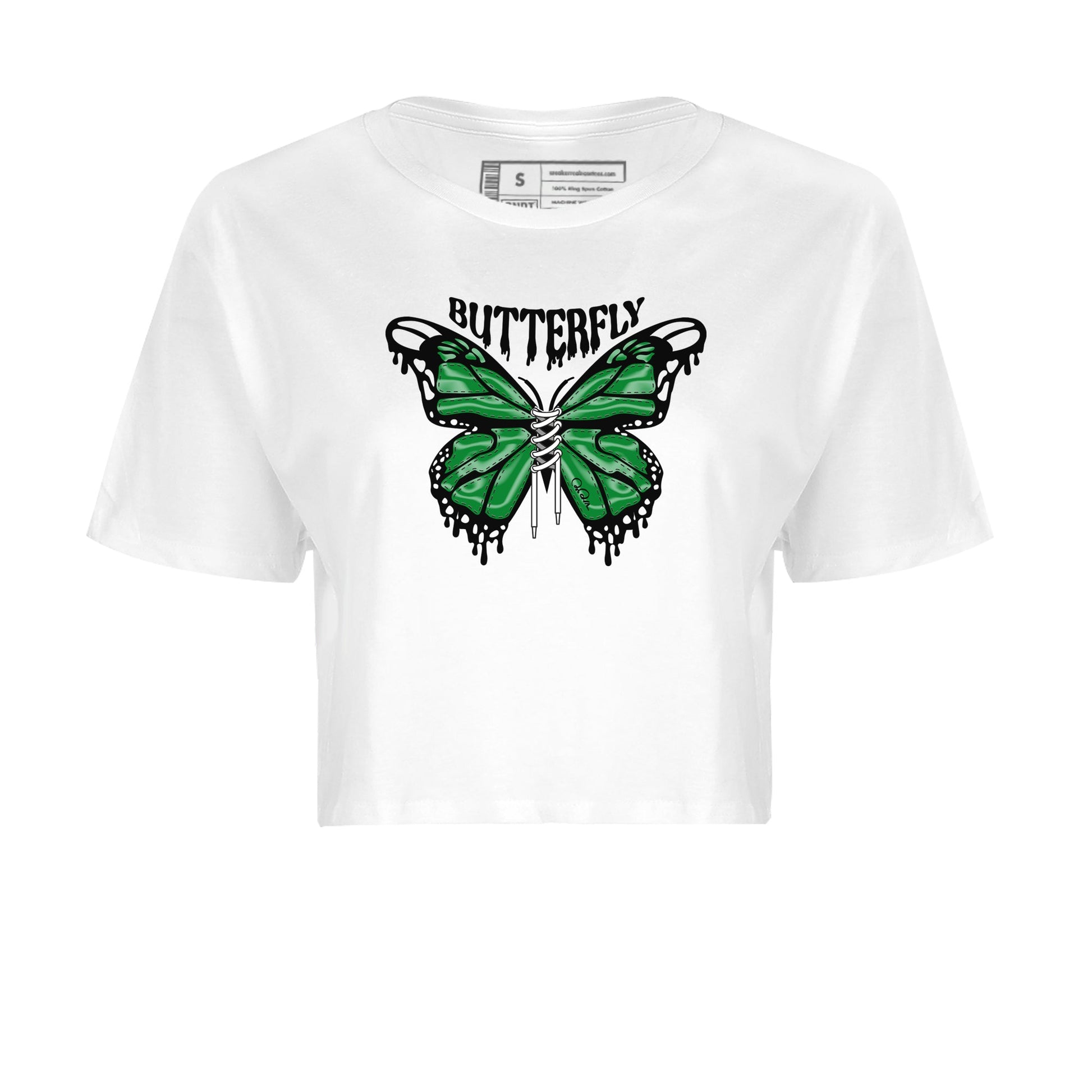 Air Jordan 1 Celtics Sneaker Match Tees Butterfly Sneaker Tees AJ1 OG HIGH Celtics Sneaker Release Tees Women's Shirts White 2