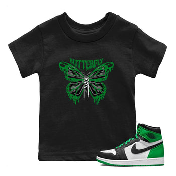 Air Jordan 1 Celtics Sneaker Match Tees Butterfly Sneaker Tees AJ1 OG HIGH Celtics Sneaker Release Tees Kids Shirts Black 1