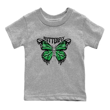 Air Jordan 1 Celtics Sneaker Match Tees Butterfly Sneaker Tees AJ1 OG HIGH Celtics Sneaker Release Tees Kids Shirts Heather Grey 2