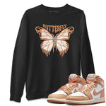 Air Jordan 1 Praline shirt to match jordans Butterfly sneaker tees AJ1Praline SNRT Sneaker Release Tees Unisex Black 1 T-Shirt