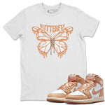 Air Jordan 1 Praline shirt to match jordans Butterfly sneaker tees AJ1Praline SNRT Sneaker Release Tees Unisex White 1 T-Shirt
