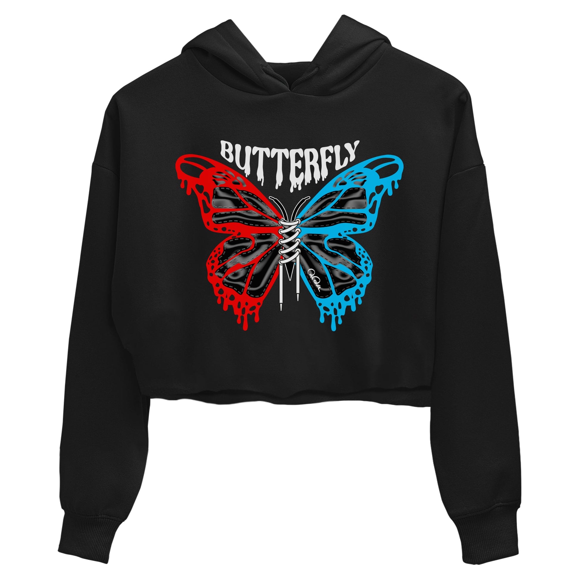 Air Jordan 1 UNC to Chicago Sneaker Match Tees Butterfly Sneaker Tees AJ1 UNC to Chicago Sneaker Release Tees Women's Shirts Black 2