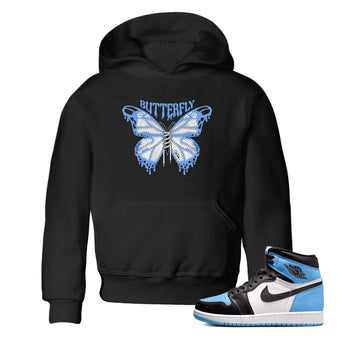 Air Jordan 1 Retro High OG UNC Toe Shirt to match Jordans Butterfly Sneaker Tees 1s UNC Toe SNRT Sneaker Release Tees Kids and Baby Tees Black 1