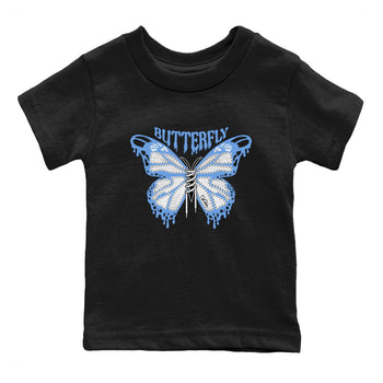 Air Jordan 1 Retro High OG UNC Toe Shirt to match Jordans Butterfly Sneaker Tees 1s UNC Toe SNRT Sneaker Release Tees Kids and Baby Tees Black 2
