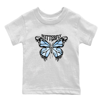 Air Jordan 1 Retro High OG UNC Toe Shirt to match Jordans Butterfly Sneaker Tees 1s UNC Toe SNRT Sneaker Release Tees Kids and Baby Tees White 2