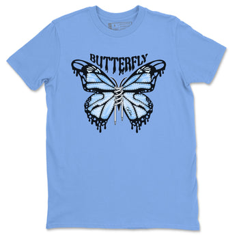 Air Jordan 1 Retro High OG UNC Toe Shirt to match Jordans Butterfly Sneaker Tees 1s UNC Toe SNRT Sneaker Release Tees Crew Neck T-Shirts Carolina Blue 2