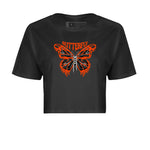 Air Jordan 12 Brilliant Orange Sneaker Match Tees Butterfly Sneaker Tees AJ12 Brilliant Orange Sneaker Release Tees Women's Shirts Black 2