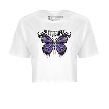 Air Jordan 12 Field Purple Sneaker Match Tees Butterfly Sneaker Tees AJJordan 12 Lakers Sneaker Release Tees Women's Shirts White 2