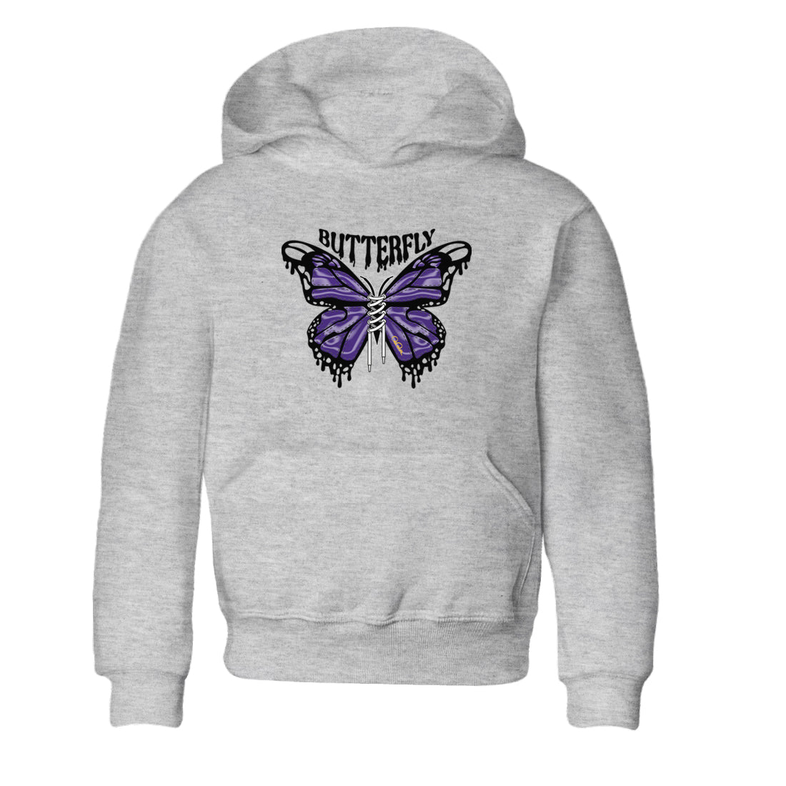Air Jordan 12 Field Purple Sneaker Match Tees Butterfly Sneaker Tees AJJordan 12 Lakers Sneaker Release Tees Kids Shirts Heather Grey 2