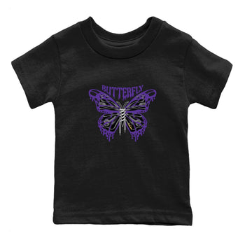 Air Jordan 12 Field Purple Sneaker Match Tees Butterfly Sneaker Tees AJJordan 12 Lakers Sneaker Release Tees Kids Shirts Black 2