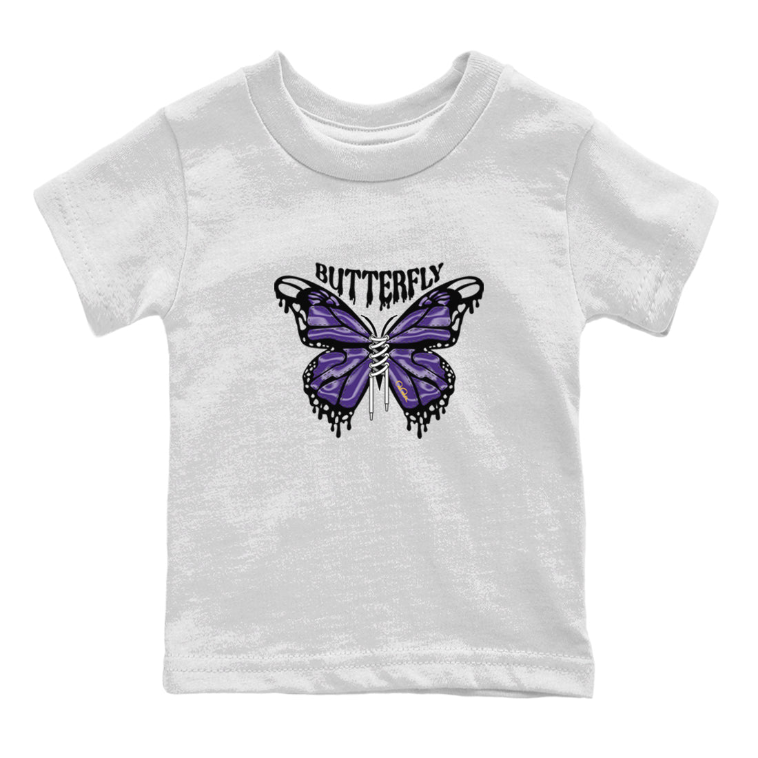 Air Jordan 12 Field Purple Sneaker Match Tees Butterfly Sneaker Tees AJJordan 12 Lakers Sneaker Release Tees Kids Shirts White 2