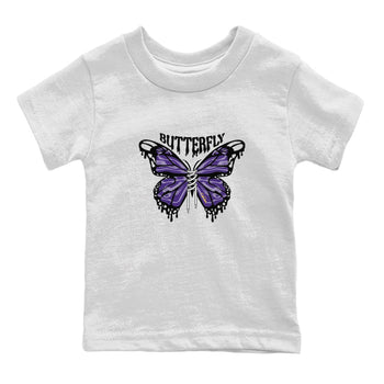 Air Jordan 12 Field Purple Sneaker Match Tees Butterfly Sneaker Tees AJJordan 12 Lakers Sneaker Release Tees Kids Shirts White 2