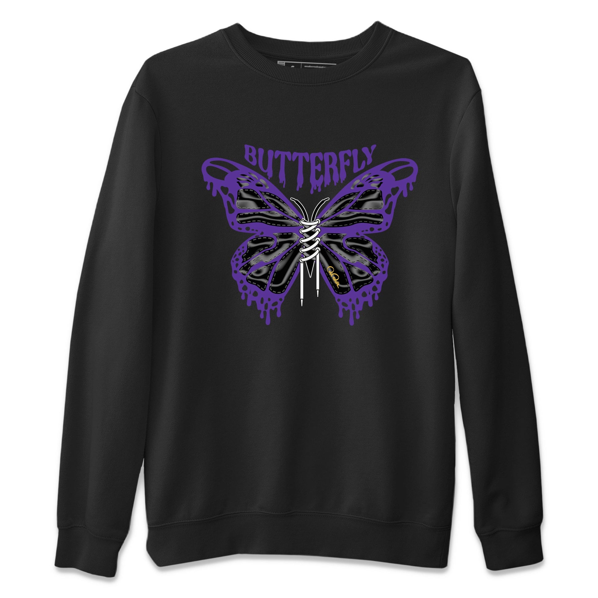 Air Jordan 12 Field Purple Sneaker Match Tees Butterfly Sneaker Tees AJJordan 12 Lakers Sneaker Release Tees Unisex Shirts Black 2