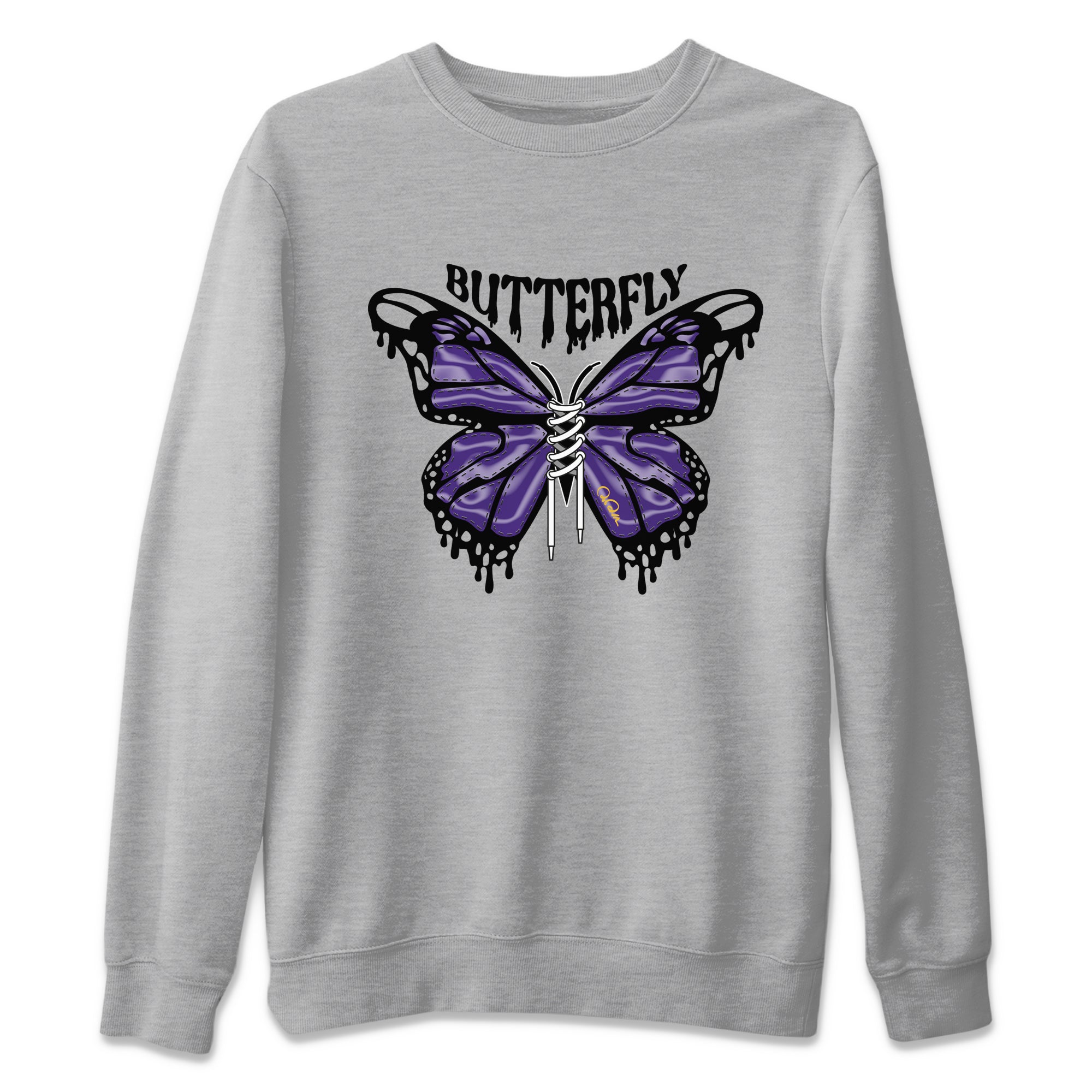 Air Jordan 12 Field Purple Sneaker Match Tees Butterfly Sneaker Tees AJJordan 12 Lakers Sneaker Release Tees Unisex Shirts Heather Grey 2