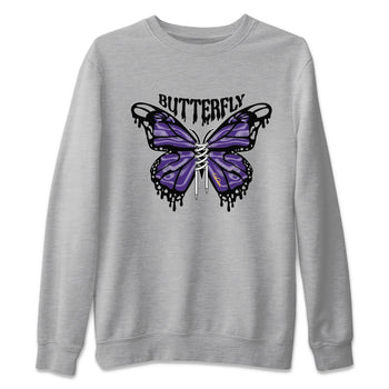 Air Jordan 12 Field Purple Sneaker Match Tees Butterfly Sneaker Tees AJJordan 12 Lakers Sneaker Release Tees Unisex Shirts Heather Grey 2