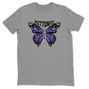 Air Jordan 12 Field Purple Sneaker Match Tees Butterfly Sneaker Tees AJJordan 12 Lakers Sneaker Release Tees Unisex Shirts Heather Grey 2