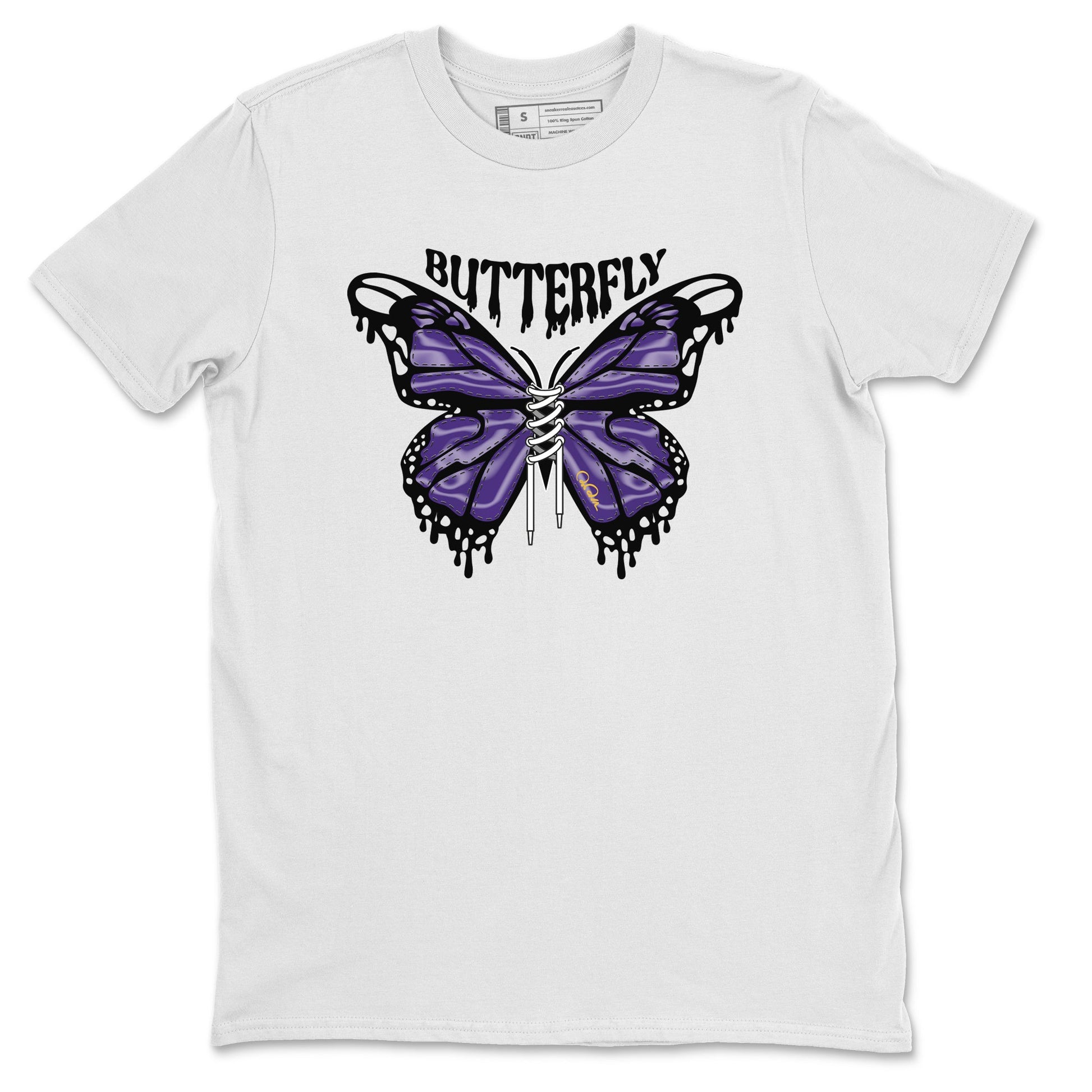 Air Jordan 12 Field Purple Sneaker Match Tees Butterfly Sneaker Tees AJJordan 12 Lakers Sneaker Release Tees Unisex Shirts White 2