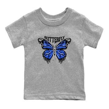 Air Jordan 14 Laney Sneaker Match Tees Butterfly Sneaker Tees AJ14 Laney Sneaker Release Tees Kids Shirts Heather Grey 2