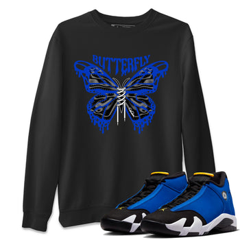 Air Jordan 14 Laney Sneaker Match Tees Butterfly Sneaker Tees AJ14 Laney Sneaker Release Tees Unisex Shirts Black 1
