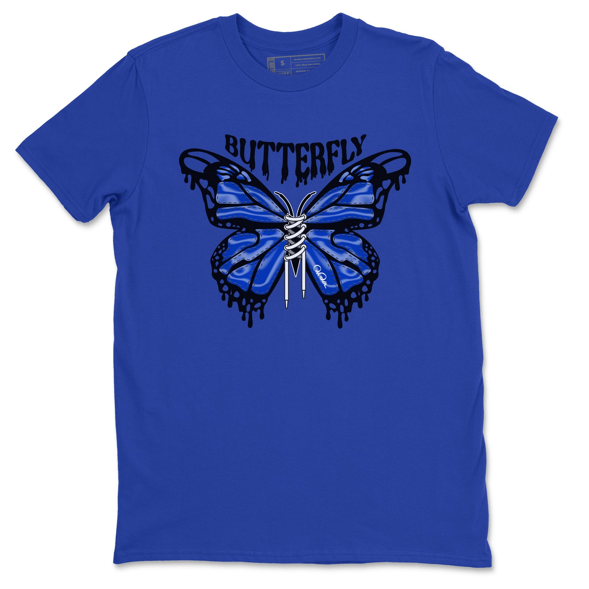 Air Jordan 14 Laney Sneaker Match Tees Butterfly Sneaker Tees AJ14 Laney Sneaker Release Tees Unisex Shirts Royal Blue 2
