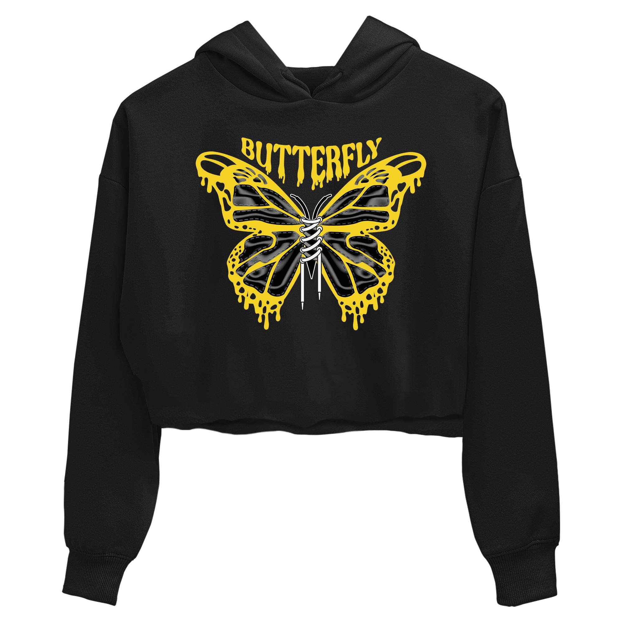 Air Jordan 4 Thunder Sneaker Match Tees Butterfly Sneaker Tees AJ4 Thunder Sneaker Release Tees Women's Shirts Black 2